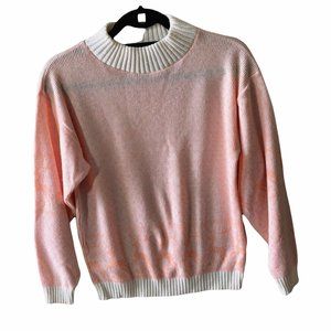 Vintage Stagelight Pastel Peach Kawaii Reindeer Granny Sweater S